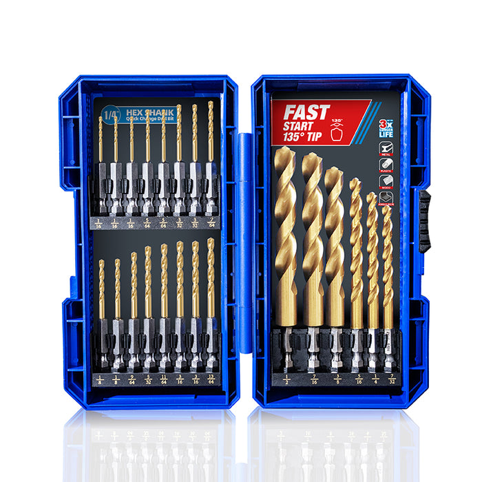 22 Pcs Hex Shank Drill Bit Set