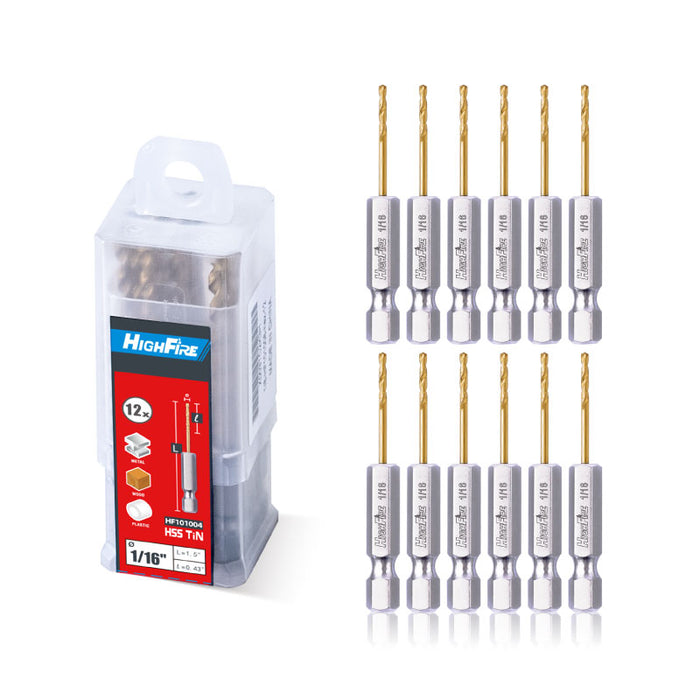 1/16" Hex Shank Drill Bits(12 Pcs)