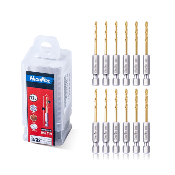 3/32" Hex Shank Drill Bits(12 Pcs)
