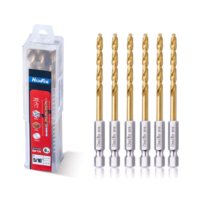 5/16" Hex Shank Drill Bits(6 Pcs)