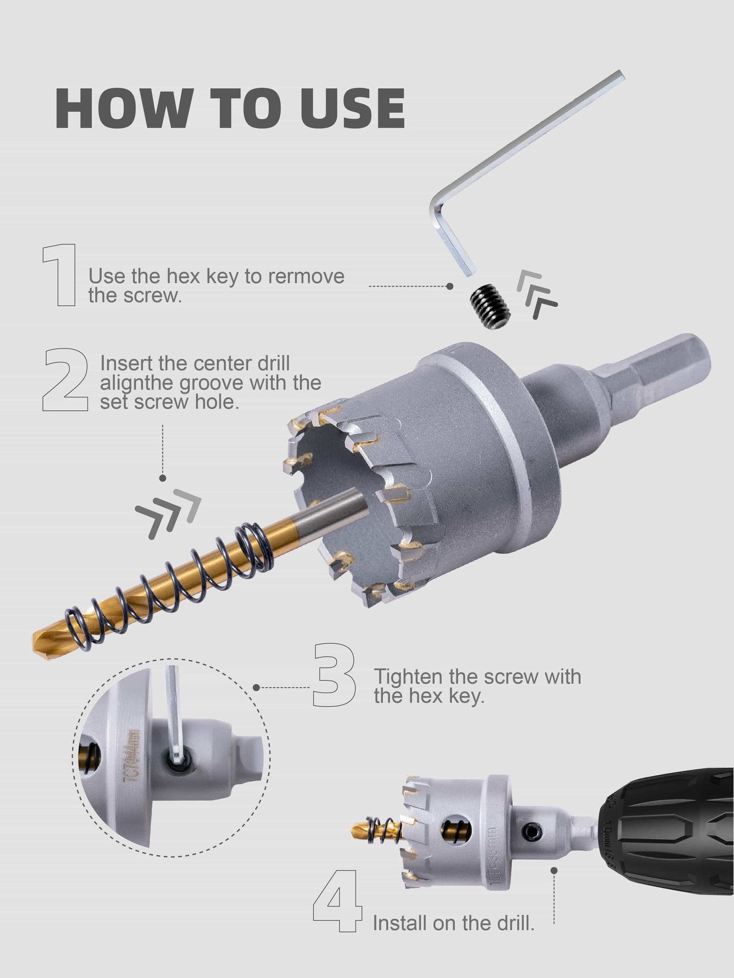 20PCS  Carbide Hole Saw Kit