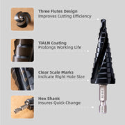 3PCS Cobalt Step Drill Bit Set