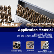 115 PCS HSS Cobalt Drill Bit Set