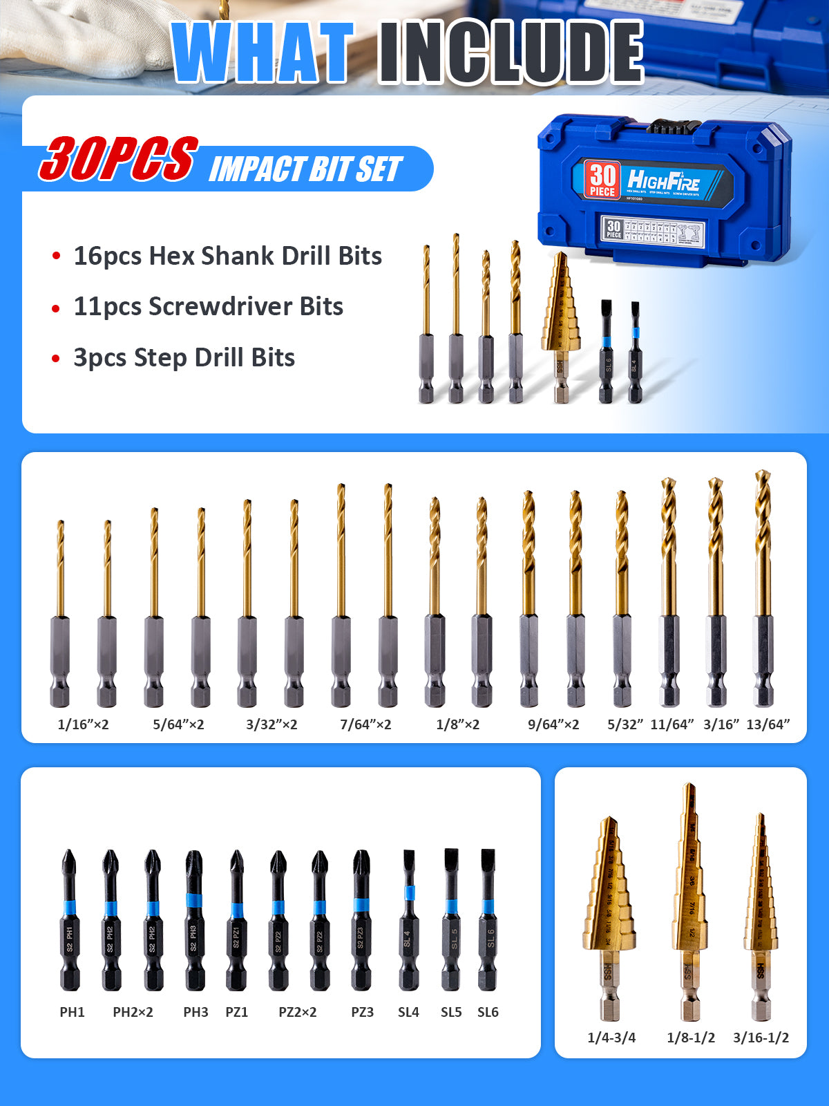 30pcs Impact Driver Bit Set