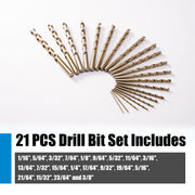 21PCS M35 Cobalt Drill Bit Set