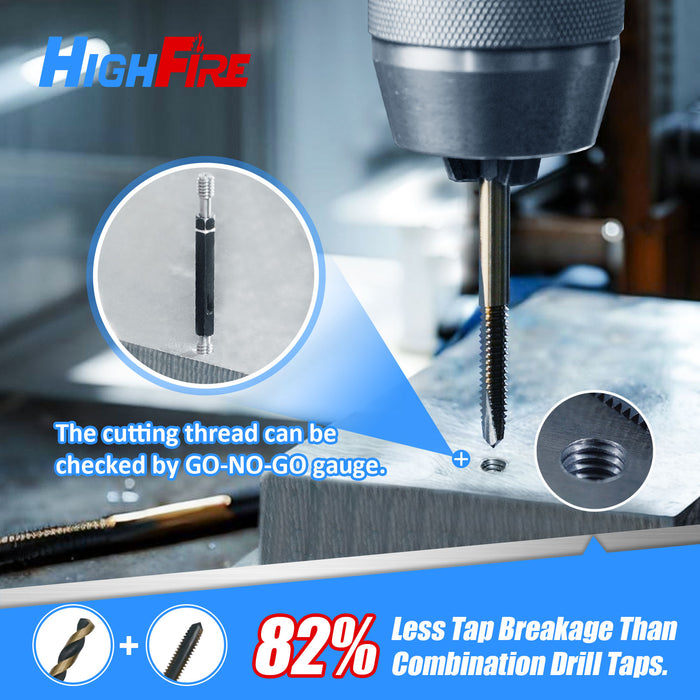 22pc Hex Shank Drill and Tap Set for Metal - Impact Ready | Includes 6-32UNC to 1/4-20UNC Thread Taps | Combination Tap and Drill Bit | DIY & Professional Use