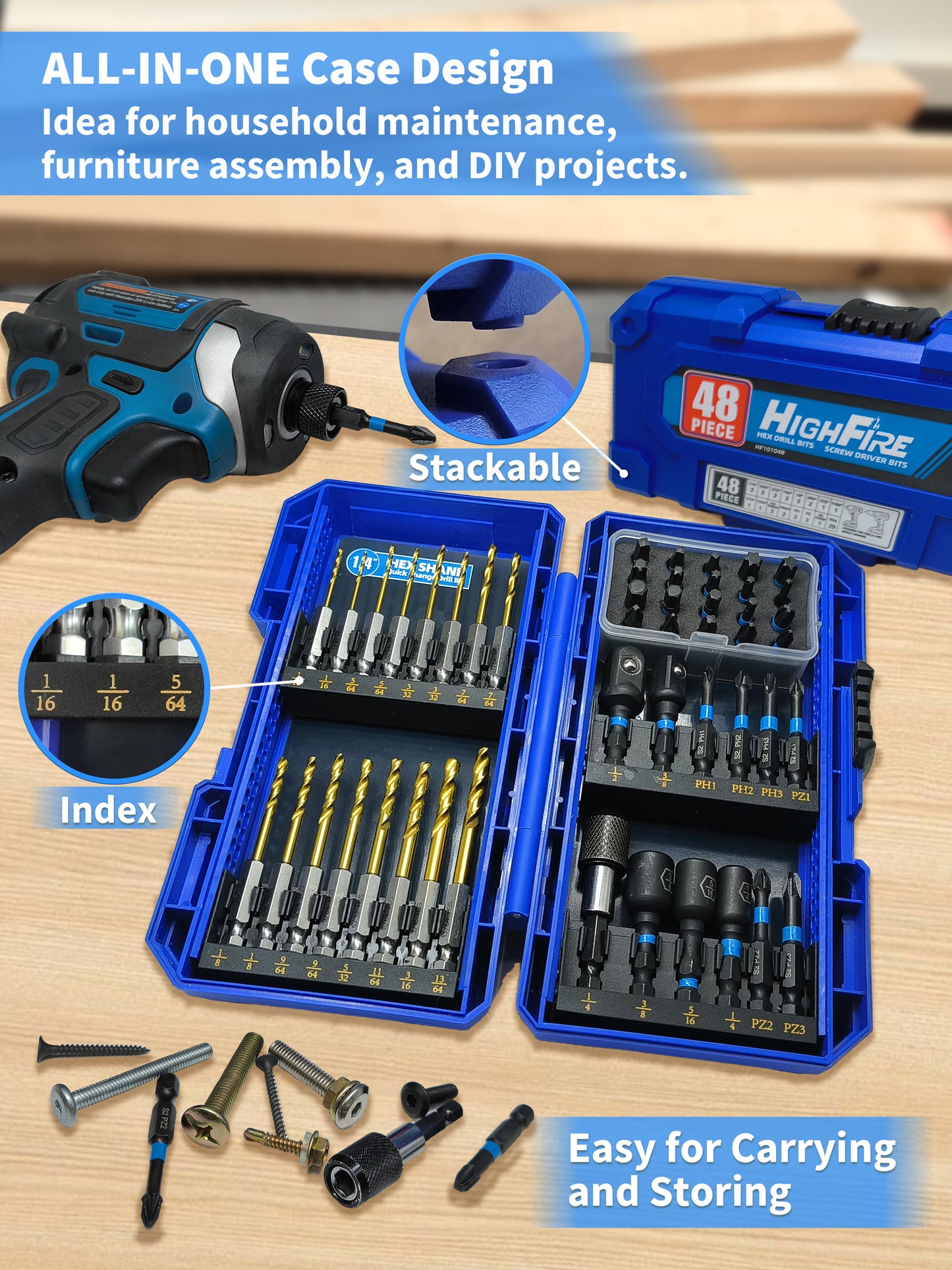 48pcs Impact Driver Bit Set