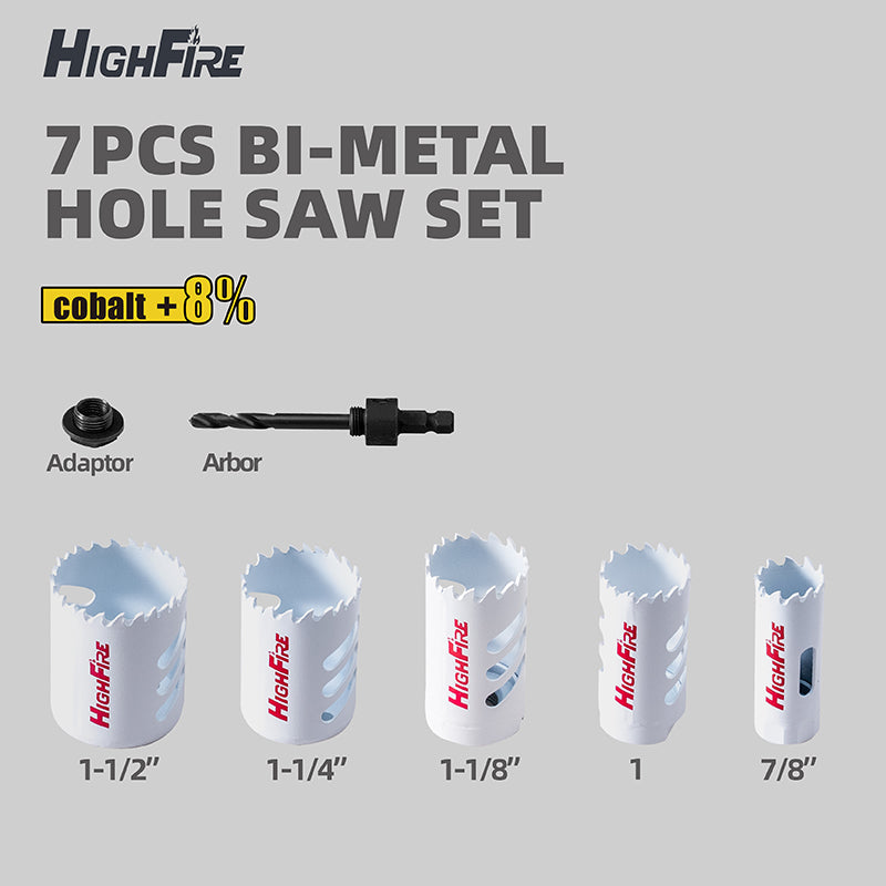 7pcs Bi-metal Hole Saw Kit